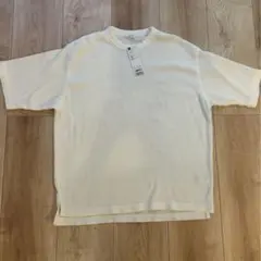 完売　GU 新品タグつき　Sサイズ　ウォッシュドワッフルボクシーT ホワイト