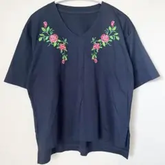 Loana ロアナ　シャツ　ブラウス　刺繍ブラウス　薔薇　ローズ　38 M