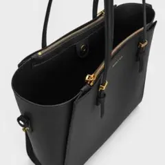 完売品【美品】Charles & Keith クラシック ダブルハンドル トート