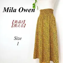 美品✨ ミラ オーウェン ウエストシャーリング花柄フレアスカート ロングスカート
