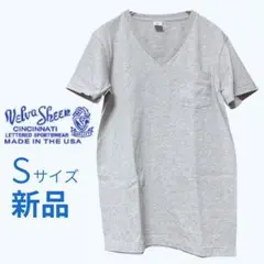 【Velva Sheen】　新品６５００円　グレー　Vネック　Sサイズ　Tシャツ