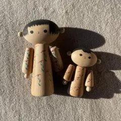 創作こけし　弁慶と牛若丸　石原日出男　工人こけし 郷土玩具　木地玩具　置物 創作こけし 弁慶と牛若丸 石原日出男 工人こけし 郷土玩具 木地