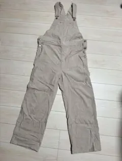 ペアペア オーバーオール ベージュ ボア生地 ペアルック パンツ ユニセックス