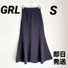 【GRL】 新品 未使用 黒 フレアスカート ゴムウエスト S