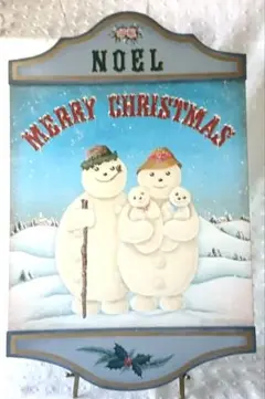 トールペイント作品クリスマススノーマンプラーク(大きめ)