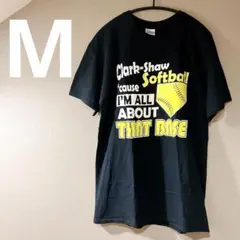 GILDAN [M]ブラック Tシャツ ソフトボール
