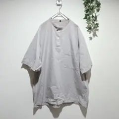 【無印良品】バンドカラーシャツ 半袖 オーバーサイズ S-M ユニセックス