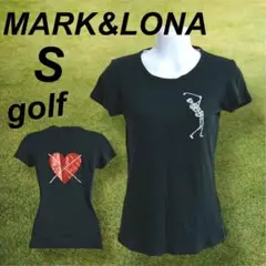 MARK&LONA レディース ゴルフ Tシャツ S スカル ブラック/T35☆