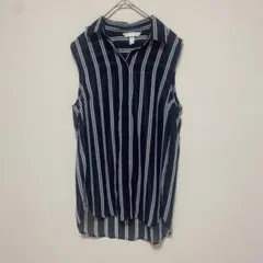 H&M ストライプ ノースリーブシャツ