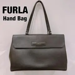 【美品】FURLA フルラ ハンドバッグ ブラック 黒 レザー