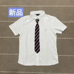【新品】 コムサイズム ポロシャツ 150 半袖 ネクタイ ストライプ