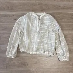 美品　NAKAGAMI ラッセルレーススキッパーブラウス
