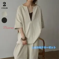 セットアップ レディース 春夏 五分袖 パンツスーツ パンツセットアッ[zci9