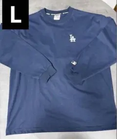 新品 ドジャース MLB LAロゴ刺繍ネイビー長袖カットソー　L