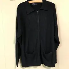 45484 コ　OLD UNIQLO　襟付きニット　ブラック