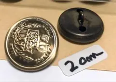 メタルボタンメタルボタン［フラッグ柄］2.0cm×15個入り（在庫あり）