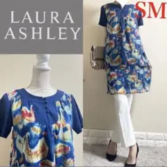 ローラアシュレイ　LAURA ASHLEY 水彩画　さらさら　チュニック　SM