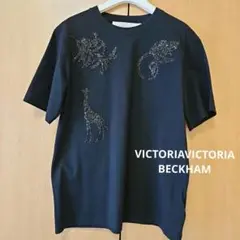 ビクトリアベッカム　動物モチーフ ビジュー ブラック 半袖Tシャツ
