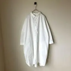 【美品】HUIS. 遠州織物　タイプライタークロスロングシャツ　evam eva