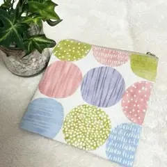 北欧風　ハンドメイド　ミニポーチ　フラット　ポーチ　カバン収納　コスメ入れ