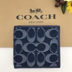 COACH ★大人気★ コインウォレット シグネチャーデニム ディープブルー新品