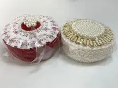 昭和レトロ レースとパールの小物入れ 2つセット新品 お土産 当時物 アクセサリ