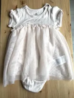 H&M フリル付きロンパース ピンク 9M