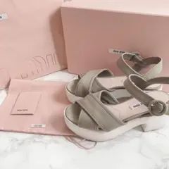 miumiu ミュウミュウ サンダル デニム 靴 厚底
