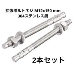 拡張ボルトネジ M12x150 mm 304ステンレス鋼　2本セット