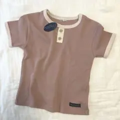【新品タグ付き】ボタン付きワッフル地　Tシャツ サイズ120