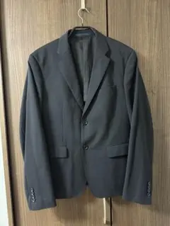 ブラック ストレッチウールスリムジャケット