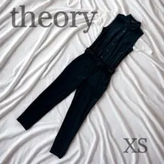 【美品】theory セオリー 黒 ノースリーブ オールインワン サロペット