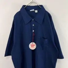 90s dead stock USA製 filene’s ポロシャツ ネイビー