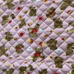 キルト生地 キルティング はぎれ くま柄 ハンドメイド 手芸材料 レトロ