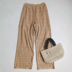 ジェイエフレディメイド◇総レースワイドパンツ ナチュラル エフォートレス F