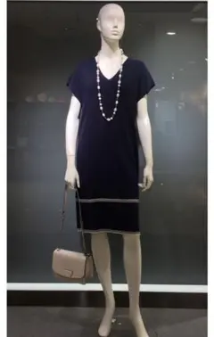 ◎一度着用 theory luxe 洗えるニットワンピース ネイビー サイズ38