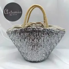 artemis by DIANA ダイアナ　スパンコール カゴバッグ　シルバー