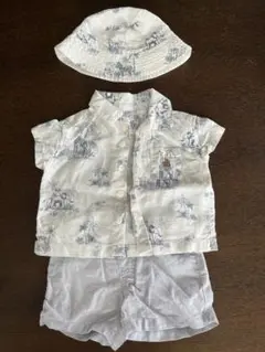 baby gap ベビーギャップ　サファリ風シャツ　帽子　パンツ3点セット