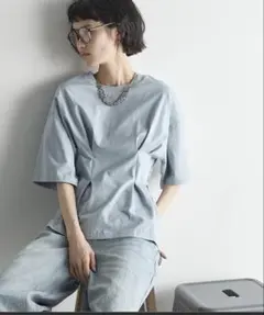 THE YOn ウエストタックハーフスリーブシャツ