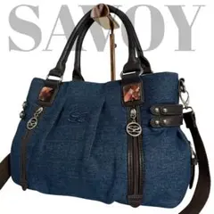 【美品】SAVOY デニム　2way トートショルダーバッグ　サボイ　233