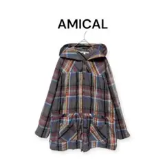 【AMICAL】size L ブラウス ロング丈 羽織り 薄手 a989