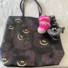 チェシャ猫 トートバッグ ぬいぐるみ&しっぽキーチェーンセット