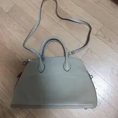グレー レザー ショルダーバッグ