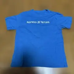 青色 Tシャツ 花柄