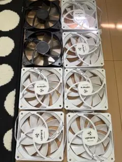PC用ファンセット upHere 白6個 Cooler Master 黒2個