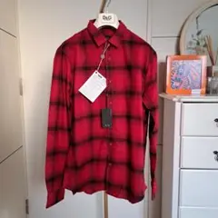 新品ARMANIexchange　チェックネルシャツ赤M　L