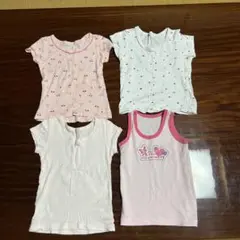 ベビー肌着4枚セット（ハート柄・無地）