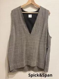 Spick&Span リネンブレンドツィードベスト