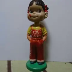 激レア1930年代 初期型 セルロイド 木製台座 ペコちゃん首ふり人形 26cm Amazon.co.jp: 当時物 ペコちゃん 首振り人形 セルロイド 板バネ