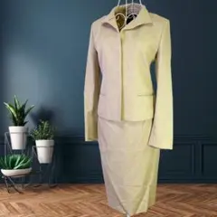 【美品】 アンタイトル スタンドカラー 毛75% シルク10% スーツ